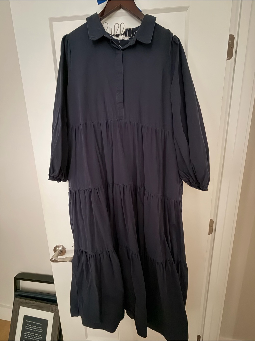 Tuckernuck Navy Tiered Collared Maxi Dress
